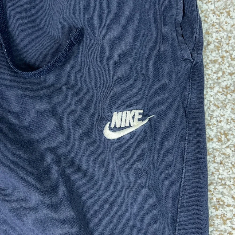 Nike Pants Mens Medium Blue Twill Joggers Elastic Waist Lounge Gym Athletic Club